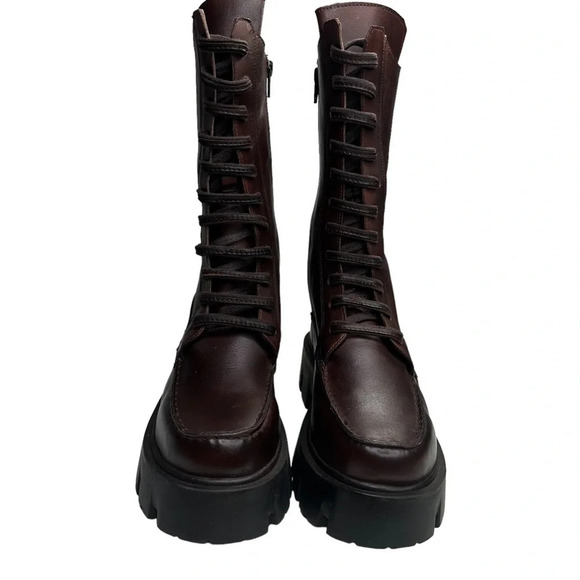 NWOT Free People Jones Lug Sole Combat Boot in Hot Fudge. Sz: 7 - Picture 4 of 12
